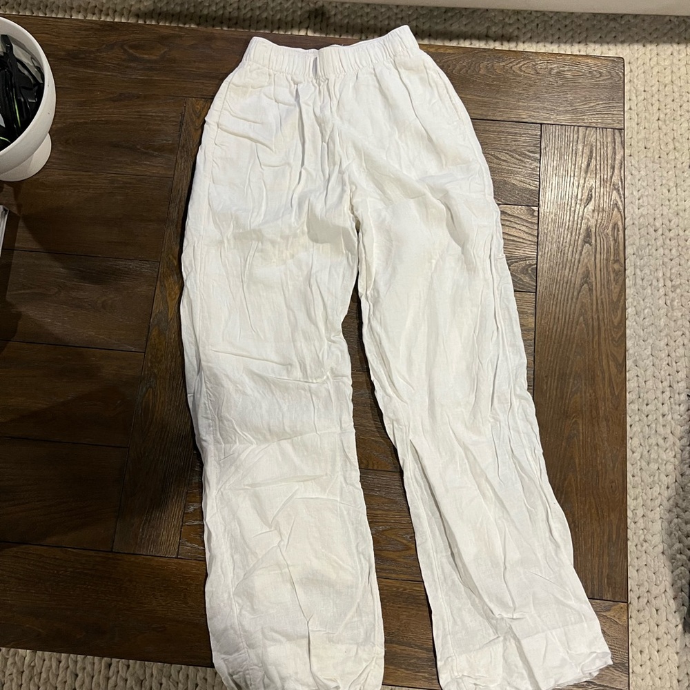 Abercrombie & Fitch Cream Linen Pants